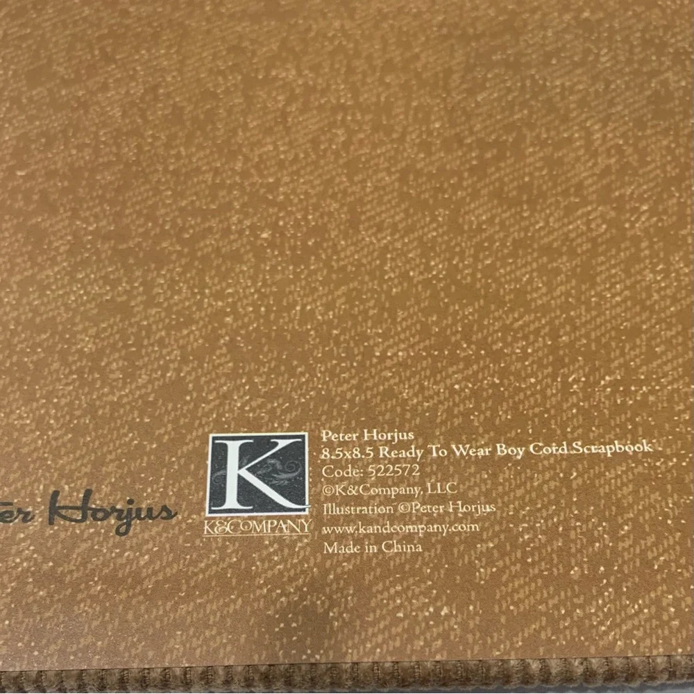 K & COMPANY Peter Horjus 8.5X 8.5 Ready to Wear Boys Corduroy Scrapbook